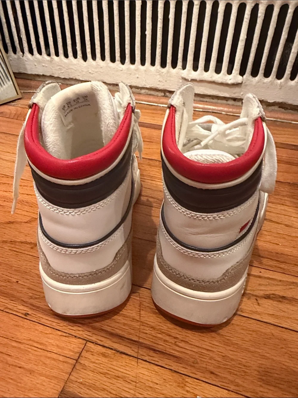 Isabel Marant White High-Top Sneakers with Pink Interior